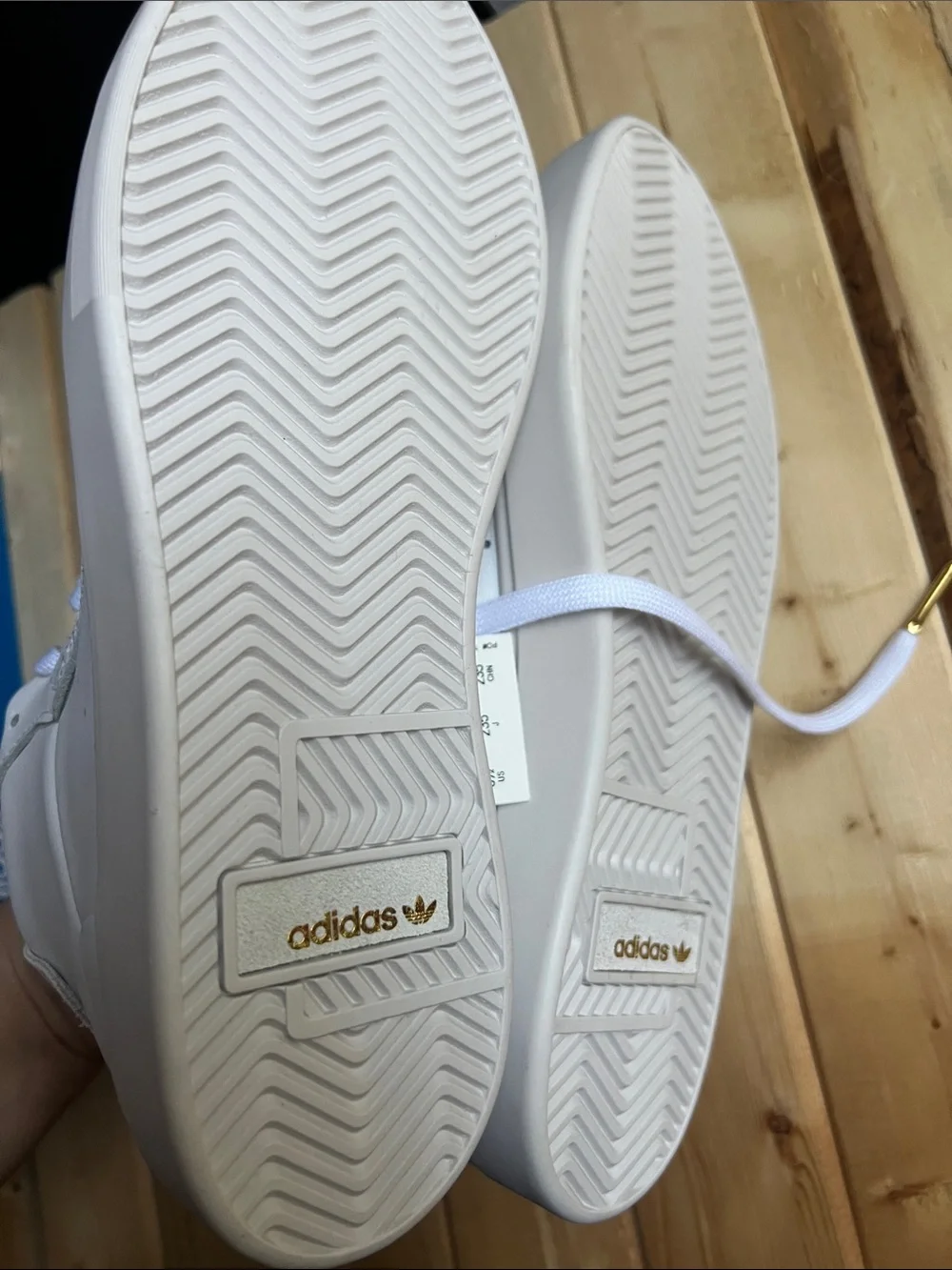 Adidas White High-Top Leather Sneakers